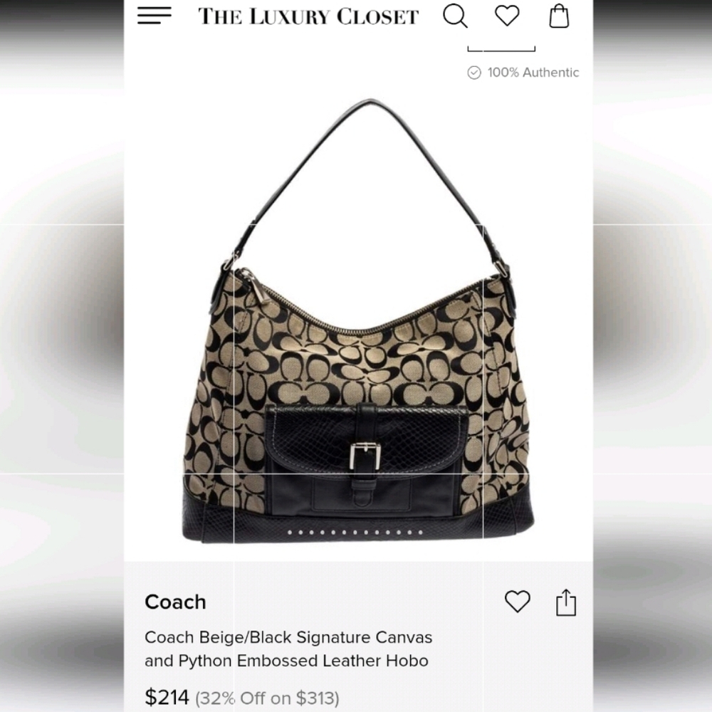 Coach Charlie Signature Python Hobo - Picture 10 of 10